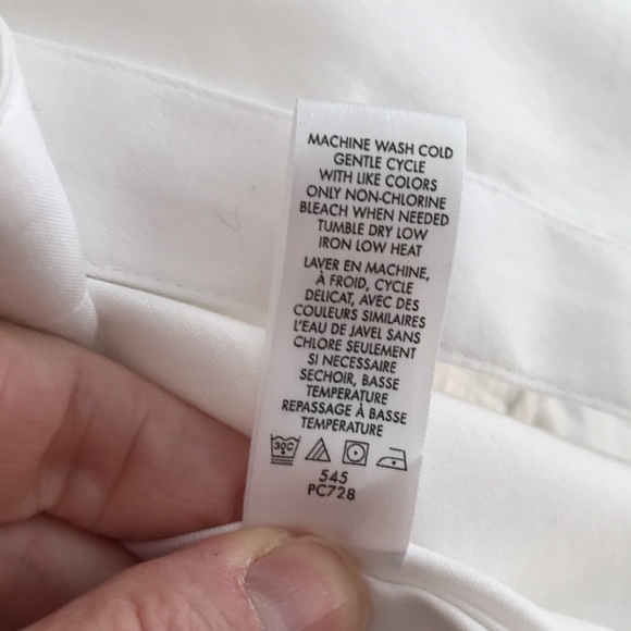 Calvin Klein | Women’s Essential Fit cotton/spandex white blouse. Size large - Picture 4 of 5